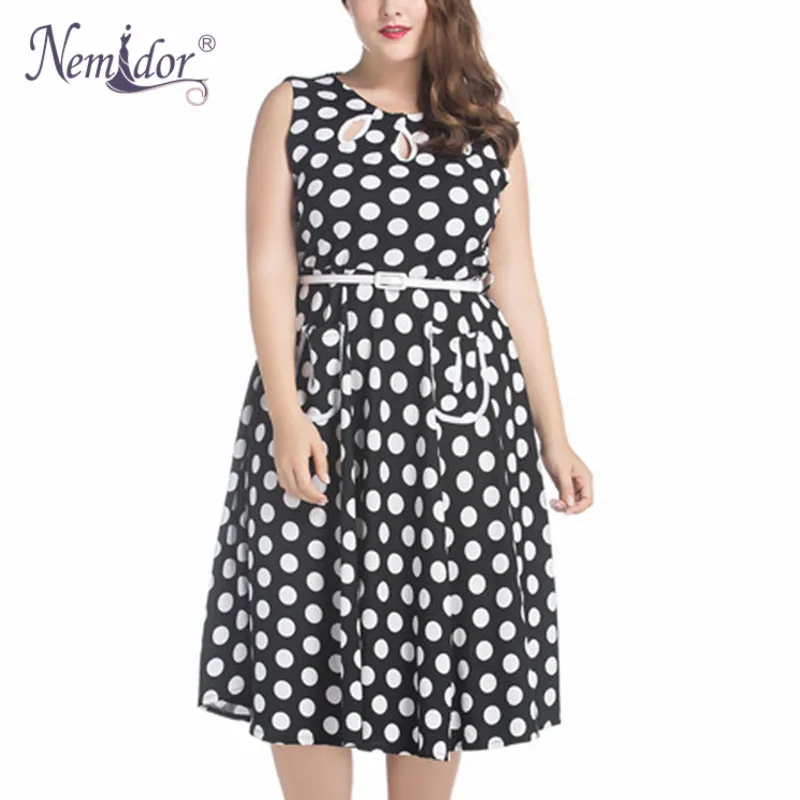 Nemidor женское Повседневное платье с круглым вырезом большие размеры 7XL свободное в