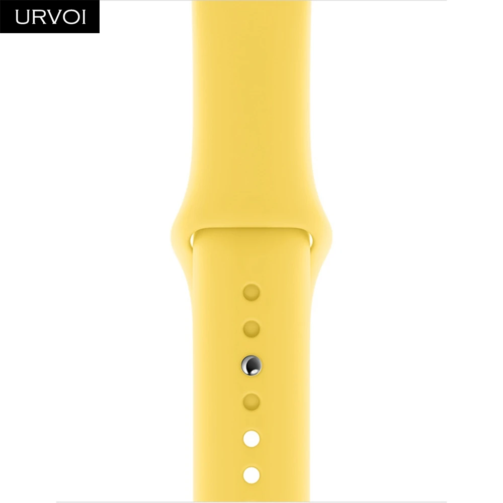 canary Спортивный ремешок URVOI для apple watch 5, 4, 3, 2, 1, силиконовый ремешок для iWatch 40 мм, 44 мм, застежка на булавке и застежке, новинка, сосновый зеленый - Цвет ремешка: canary