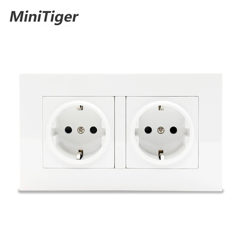 Minitiger высокое качество золото PC настенная мощность двойная розетка заземленная