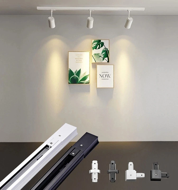 

Universal 1M 0.5 M Track Rails Aluminum Track Lighting Fitting Spot Lamp Tracking Rail Fixture 2/3/4 Wires Rails Black White