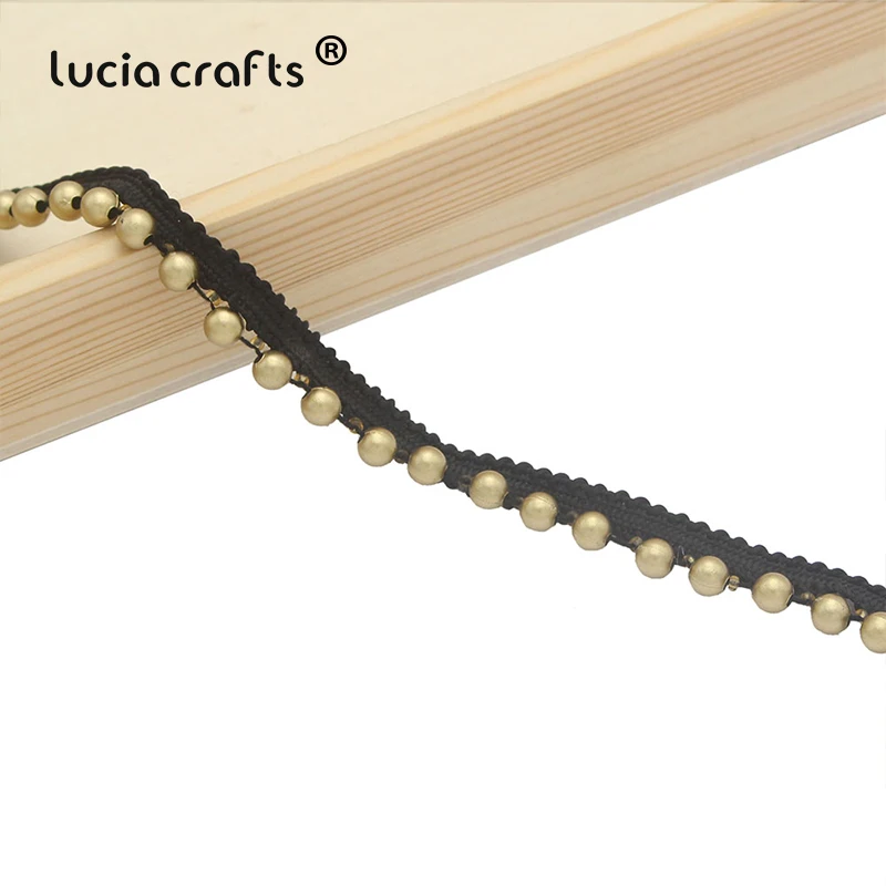 Lucia crafts 1 ярд/Лот Белый/черный вышитый бисером кружевной отделкой Лента ткань лента DIY воротник швейная одежда головной убор материалы N0301