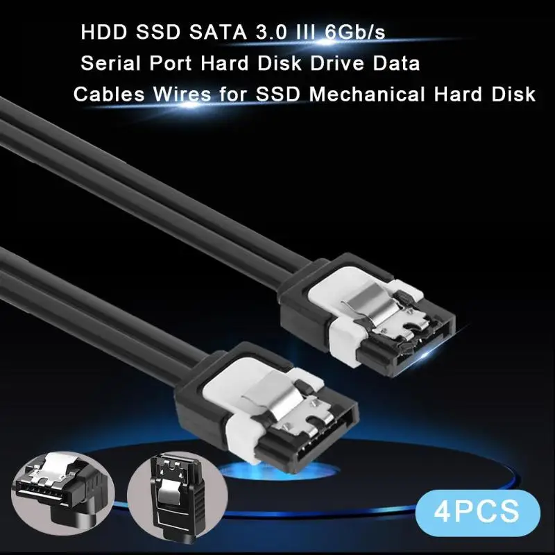4 шт./компл. 45 см SATA 3 0 III SATA3 7pin кабель для передачи данных 6 ГБ/сек. SSD Кабели HDD HD