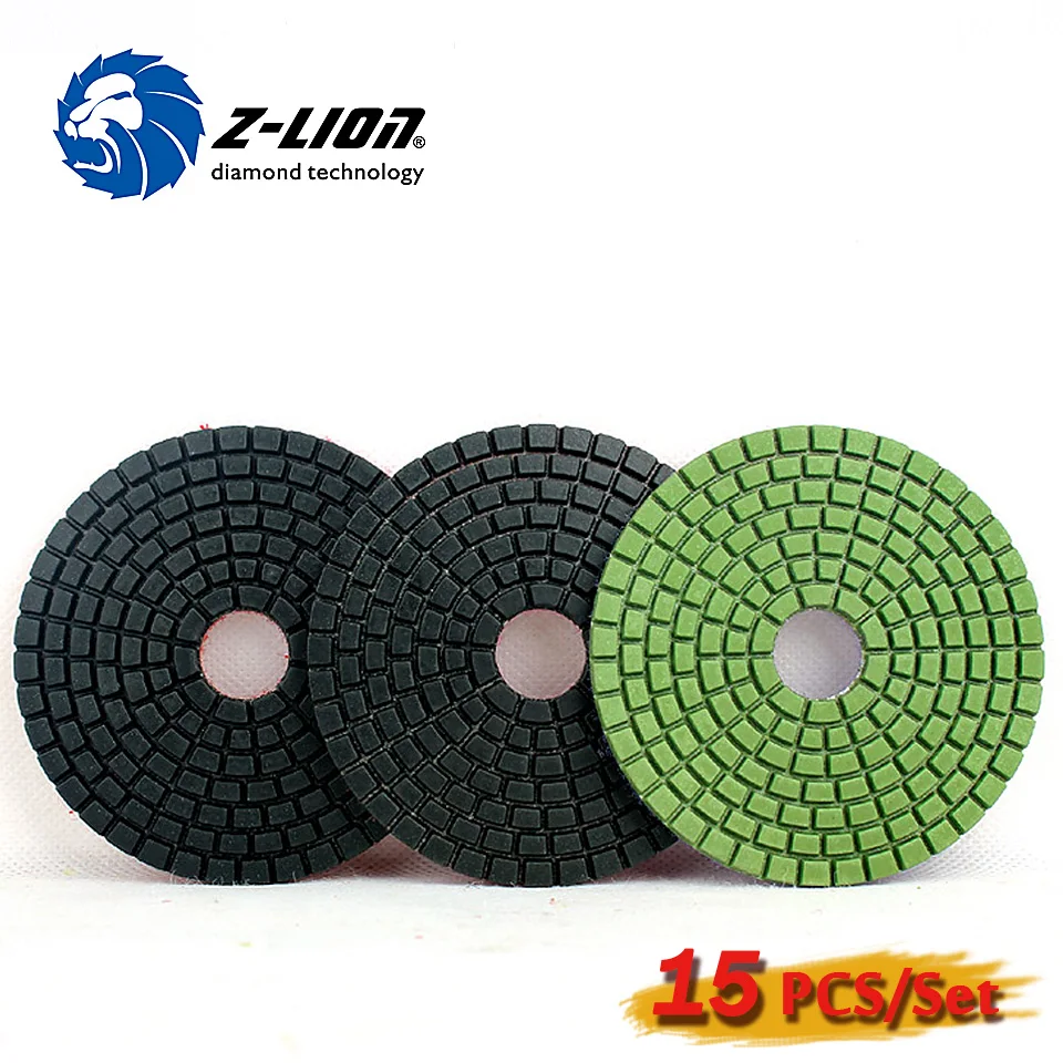 

Z-LION 15pcs 4" Diamond Sanding Pad Factory Batch High Quality Granite Marble Concrete Polishing Pad Angle Grinding Pad