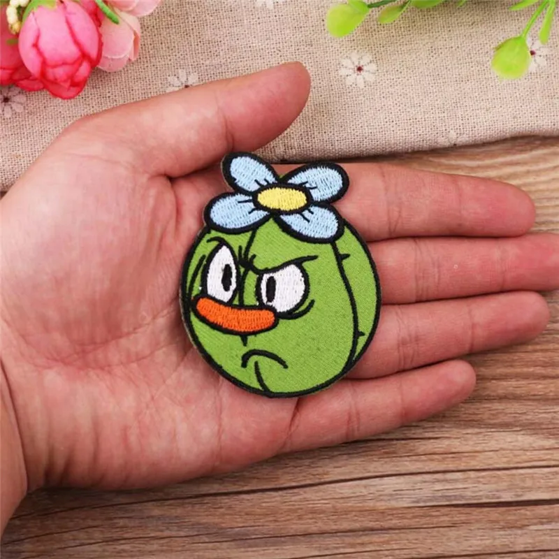 10 шт./лот забавные нашивки С КАКТУСОМ одежда с вышивкой железная аппликация для
