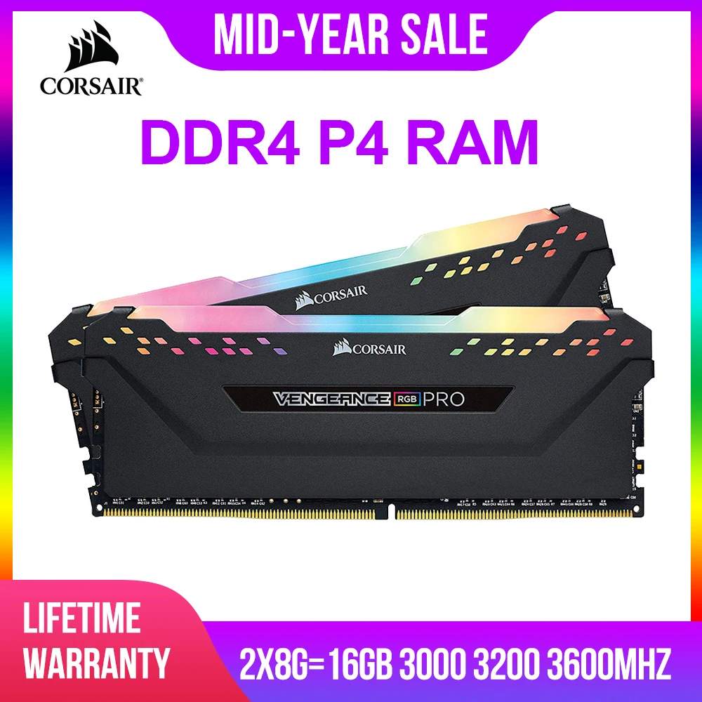 Оперативная память CORSAIR DDR4 P4 8 Гб 3000 МГц 3200 МГц RGB PRO DIMM настольная память поддержка материнская плата 8 Гб 16 Гб ddr4 3000 МГц rgb ram 16 ГБ 32 ГБ