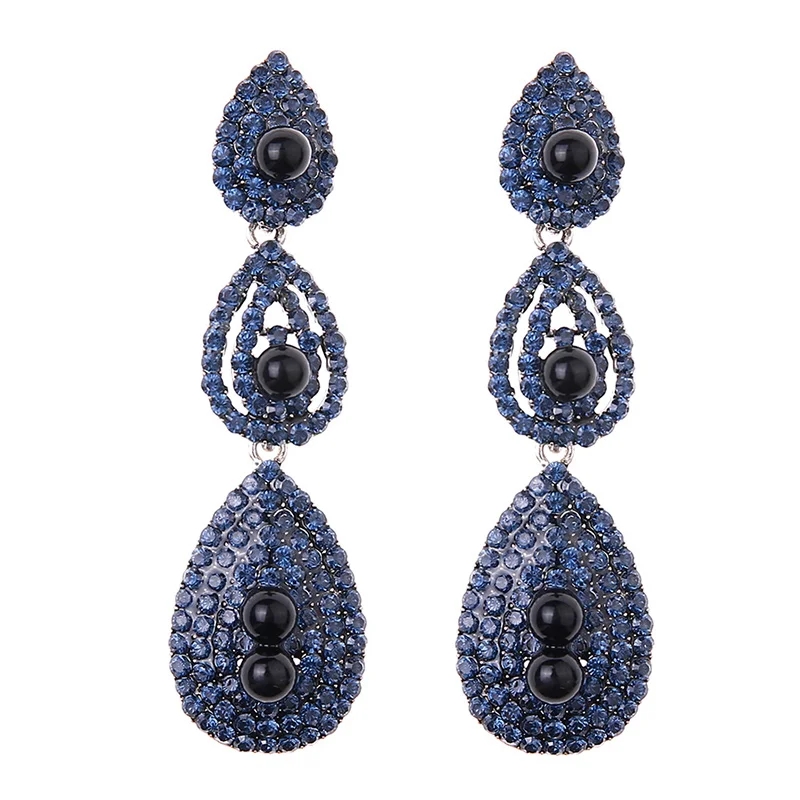 Blue Earrings 1920s Аксессуары повязка на голову ожерелье перчатки держатель для сигарет серьги Хлопушка Костюм аксессуары набор для женщин - Цвет: Blue Earrings