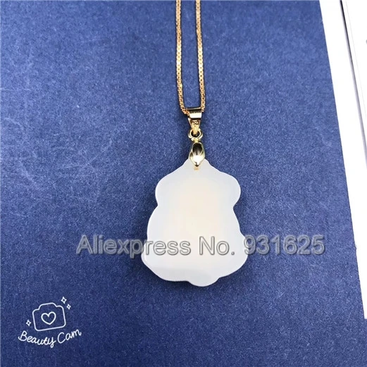 Натуральный Белый Хотан Yu + золото инкрустированные резные розы повезло кулон