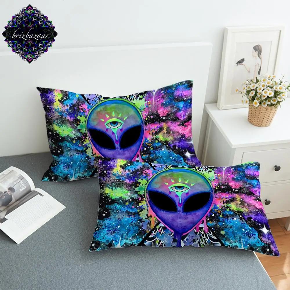 Trippy Alien by Brizbazaar наволочка с акварельным рисунком наволочка третий глаз кастрюля для мальчиков Fronha Прямая поставка