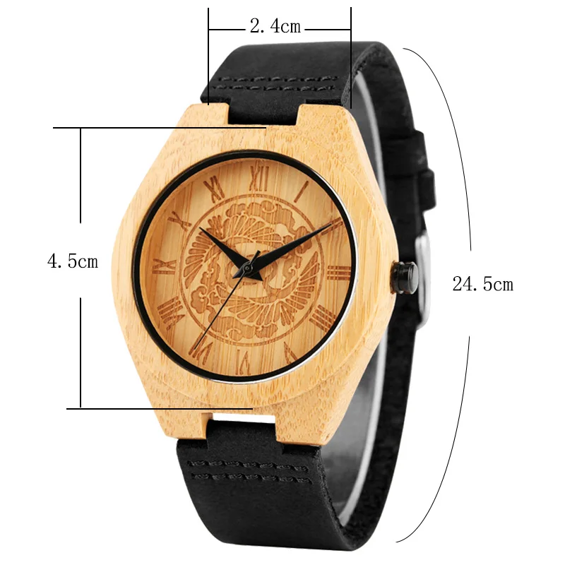 Уникальные деревянные часы Классические наручные в восточном стиле с