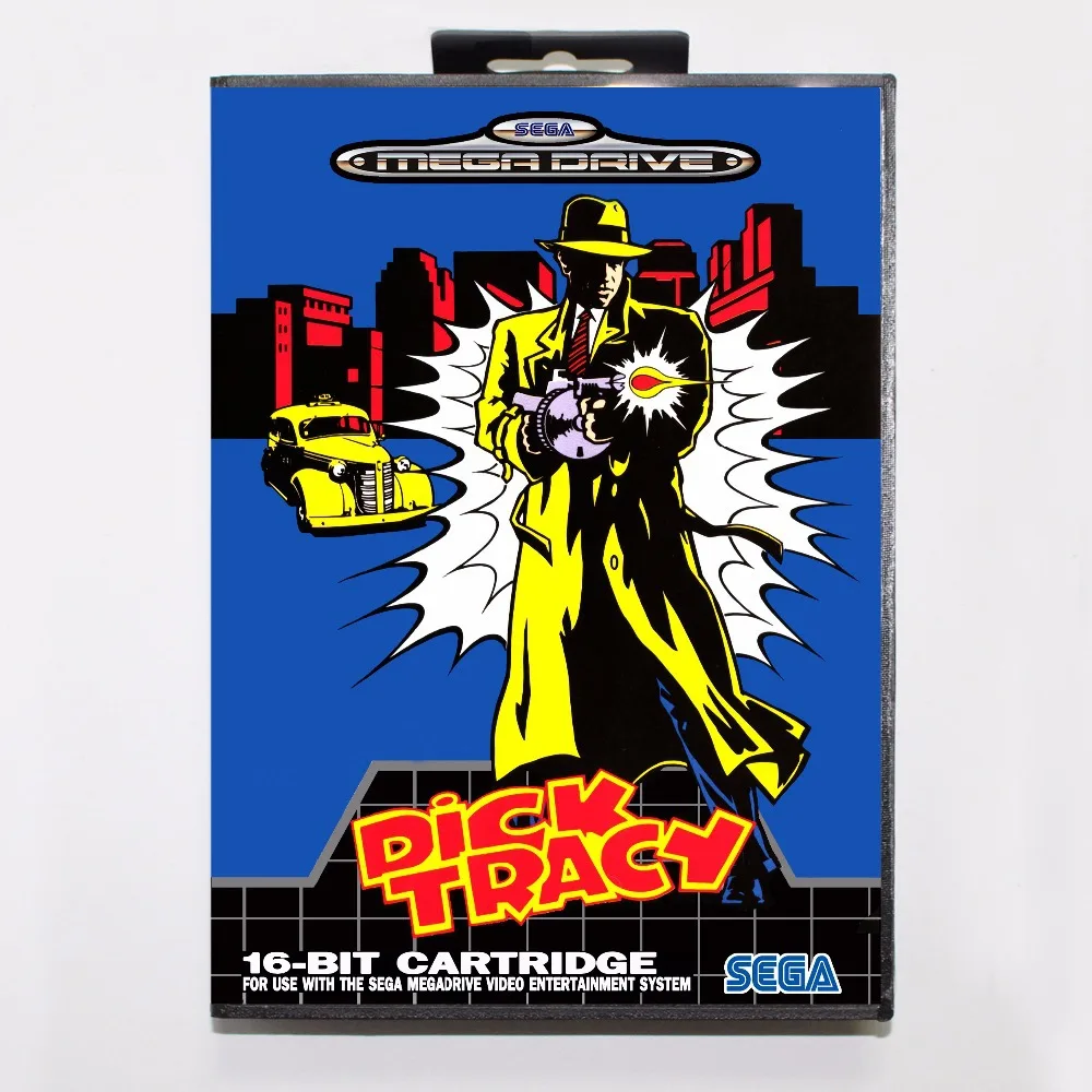

Dick Tracy Game Cartridge 16 bit MD Game Card With Retail Box For Sega Mega Drive For Genesis