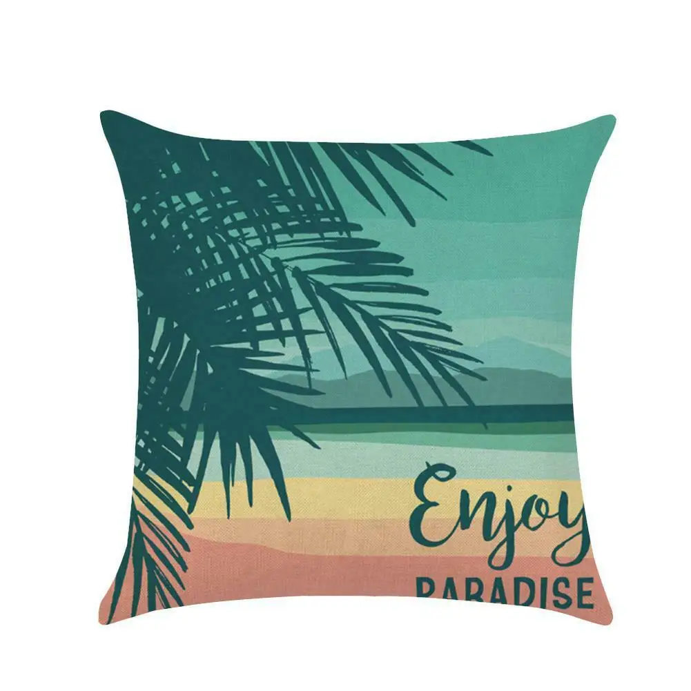 Tropical Plant Green Leaf Rainforest Summer Theme Pillow Case Sofa Cushion Cover | Дом и сад
