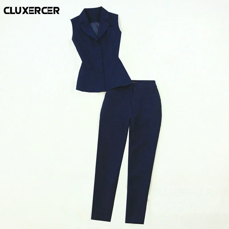 Женский офисный комплект из двух предметов жилет и брюки лето 2018| |