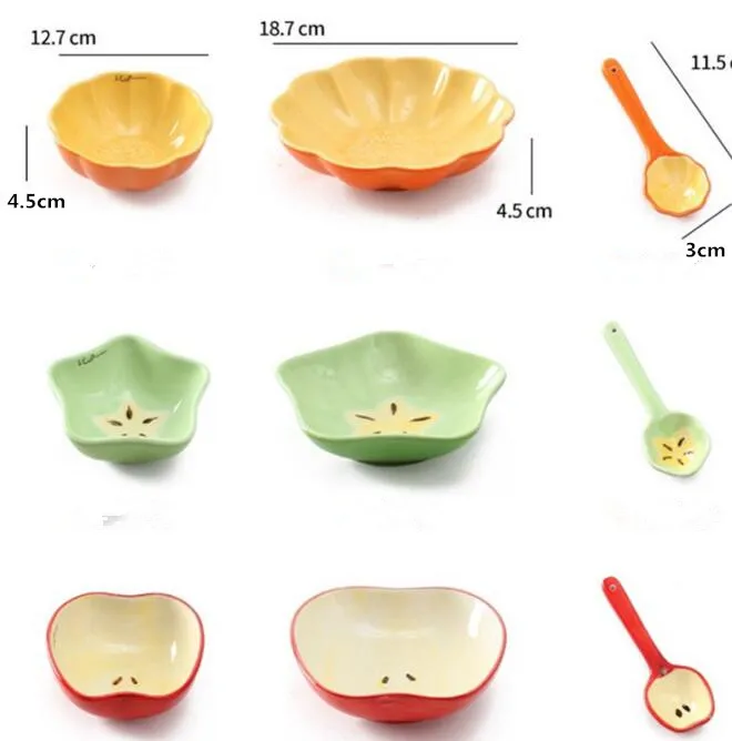 3 шт./компл. Мультяшные Столовые приборы фрукты рис салаты керамическая миска суп