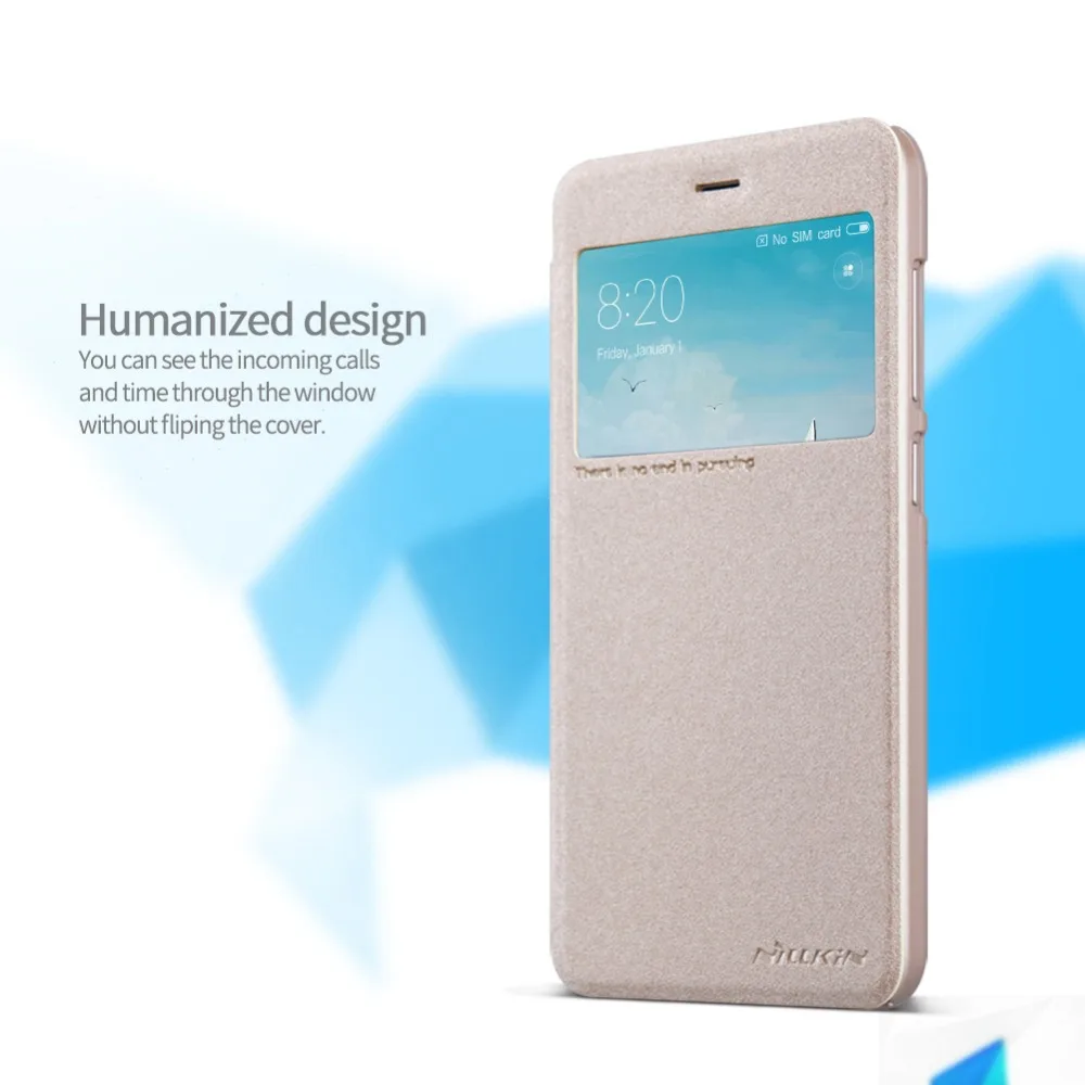 Чехол для Xiaomi Redmi 4x NILLKIN sparkle искусственная кожа откидная крышка смарт проснуться