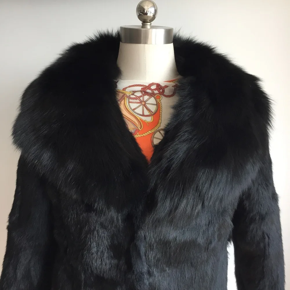 Длинное пальто из натурального кроличьего меха KSR66 2019|real rabbit|real rabbit furreal fur coat long |