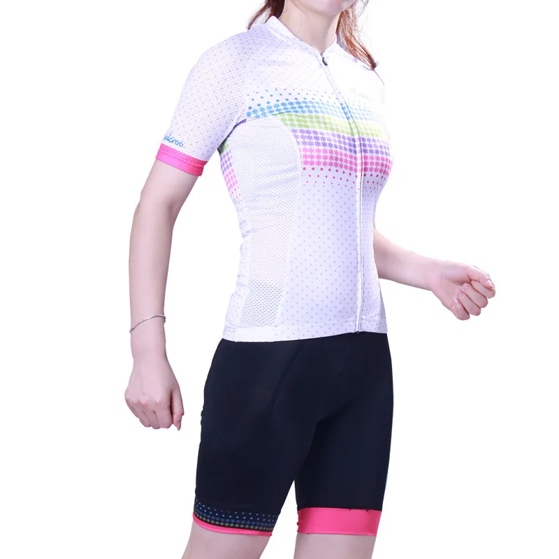2018 женские летние комплекты для велоспорта со снежинками с коротким рукавом
