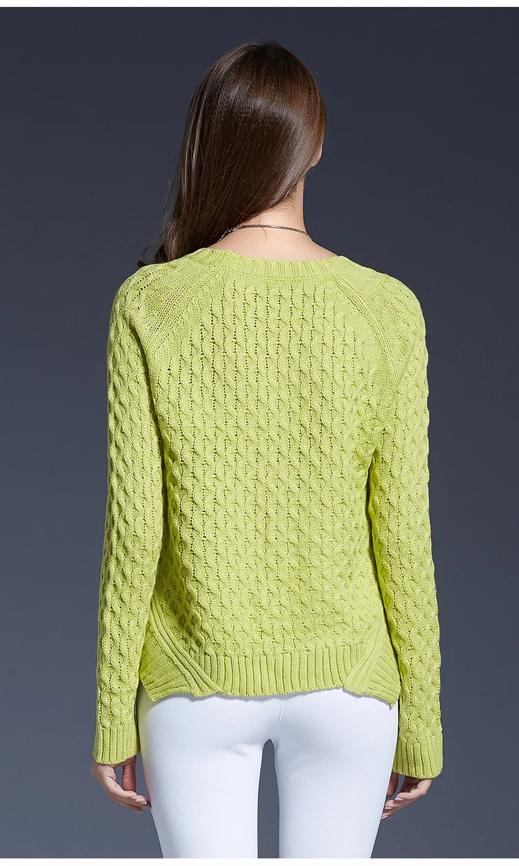 С круглым вырезом пуловер свитер утягивающий неравномерной длины | Женская