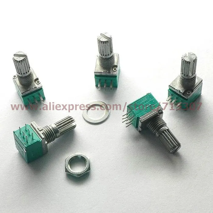 PHISCALE 10pcs Duplex linear rotary / seal amplifier potentiometers B10K 15mm actuator length 6pin | Инструменты