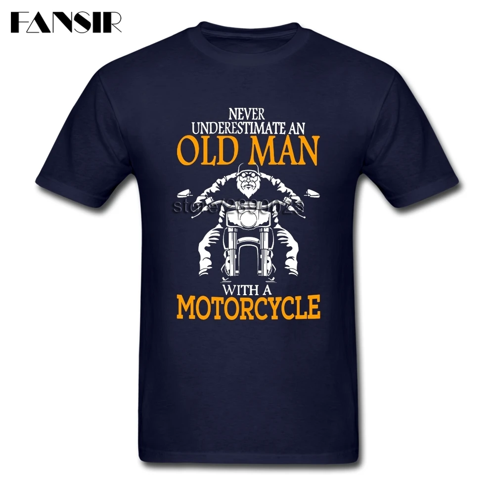 Модная мужская футболка Oldman с мотоциклом Мужская мягкая хлопковая рубашка