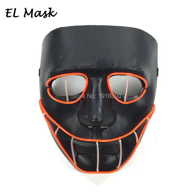 Новый дизайн маска YEAHUI EL со светодиодный светильник кой неоновая ящаяся для