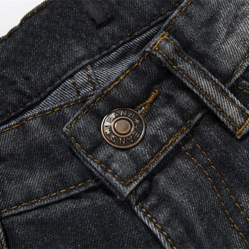 2017 Fashion Men's Jeans Autumn Men Straight Trouser Business Casual Patchwork Male Denim Pants Hip Hop Hole Design F112 | Мужская