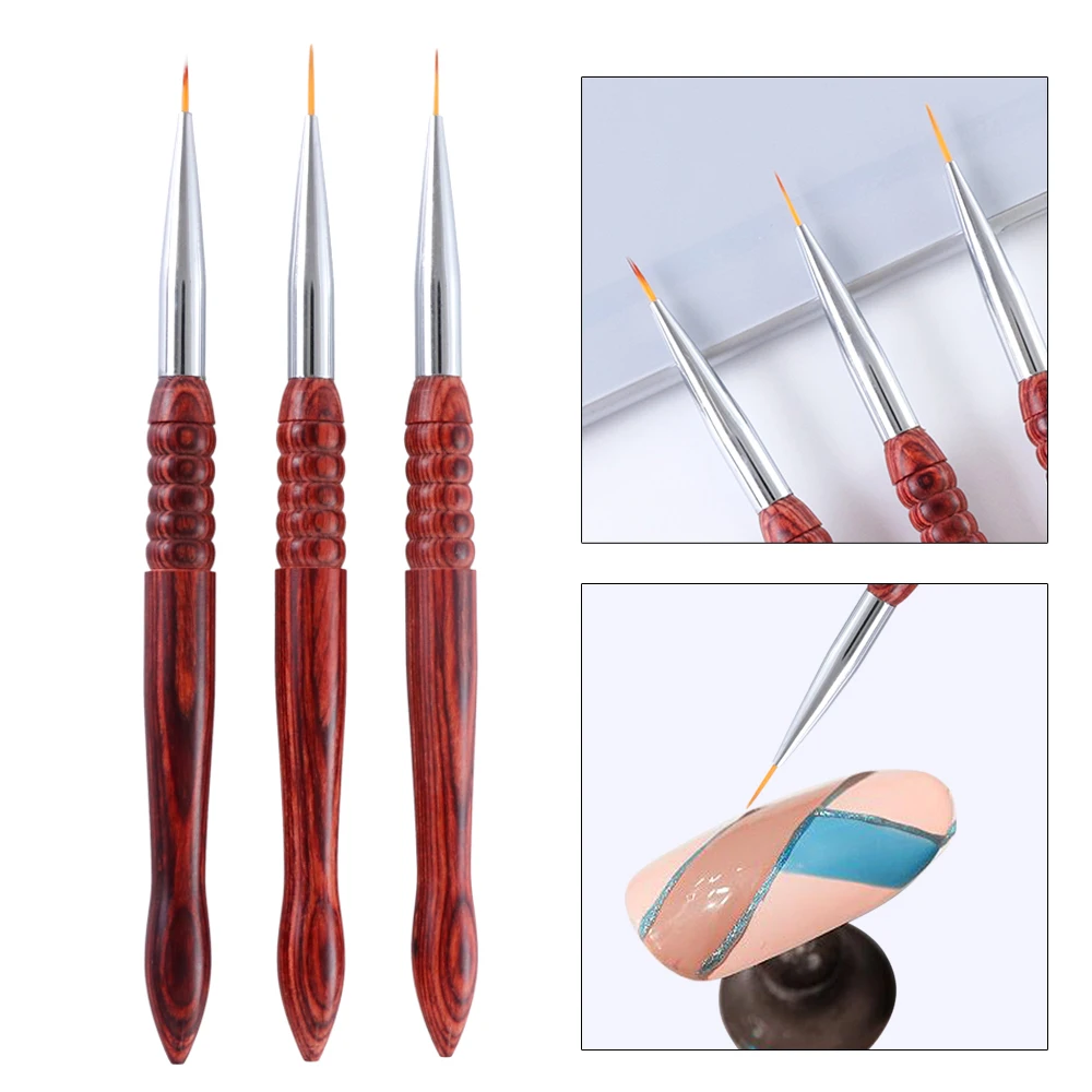 1 шт. УФ гель кисть для ногтей подводка ручка рисования деревянная красная