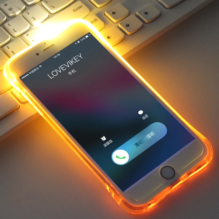 Incoming Reminder LED Flash TPU Case for iPhone X XS XR XS Max, Transparent Luminous Back Cover for iPhone 5 5s 6 6S 7 8 Plus Cases image 2