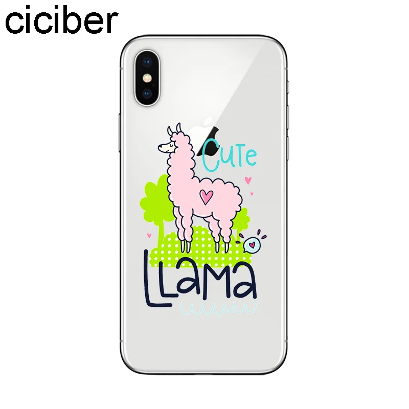 ciciber Coque For iPhone 7 Case 11 Pro Max 8 6S Plus Phone 5 Soft TPU for X XR XS Cover Llama Alpaca Animals |