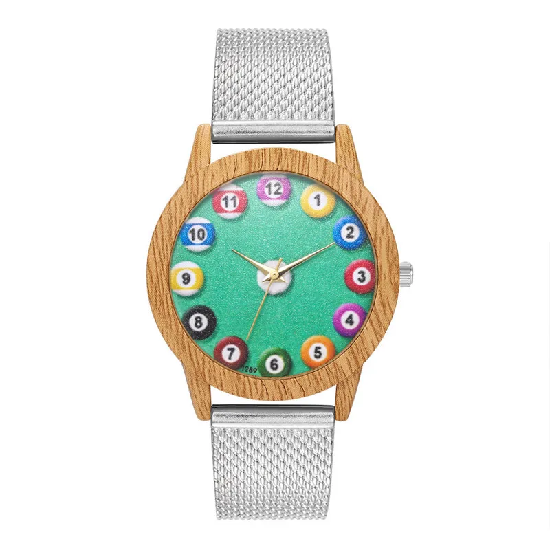 Модные часы с натуральным деревянным лицевым покрытием минимализм циферблат