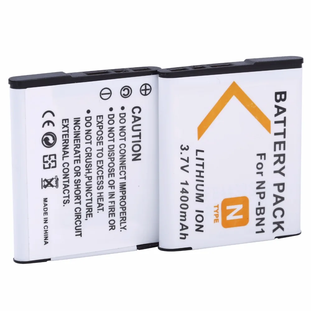 Аккумулятор для камеры 2x1400 мА · ч Φ NP BN1 для цифровой фотосъемки Sony