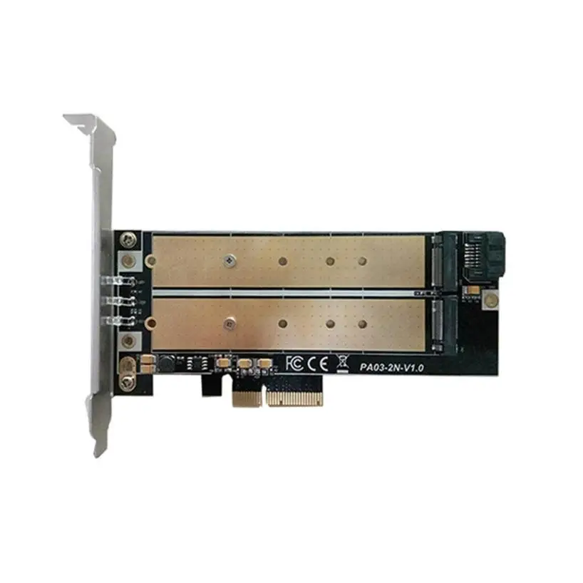Высокое качество Настольный двухпортовый NGFF M.2 B+ M ключ SSD для PCI Express PCI-E 4X адаптер карты Прямая apr4