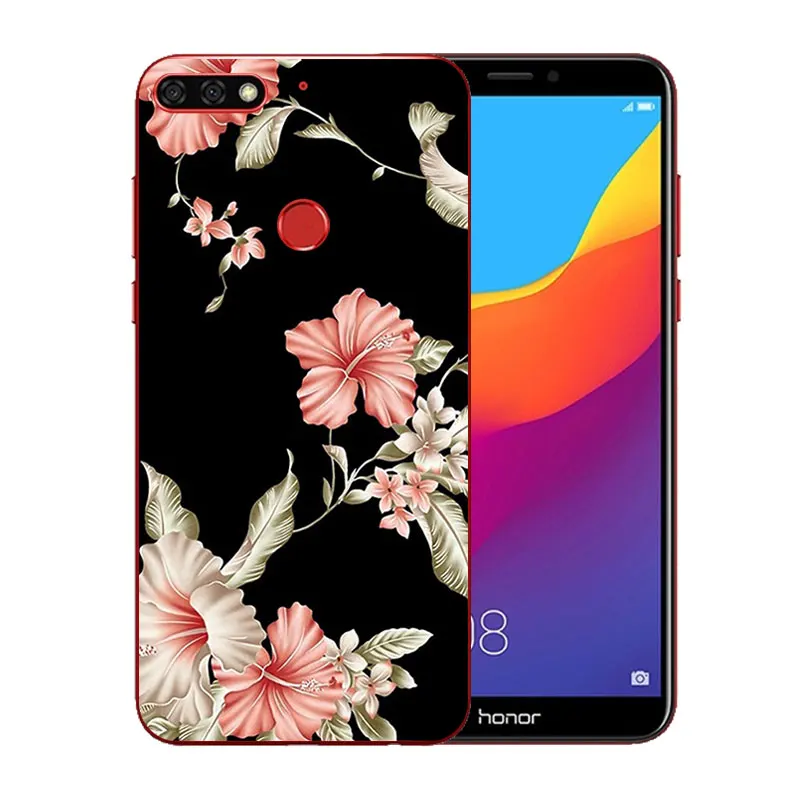 5 7 дюйма для Huawei Honor 7C Прозрачная силиконовая задняя крышка с узором Marb C Aum-L41