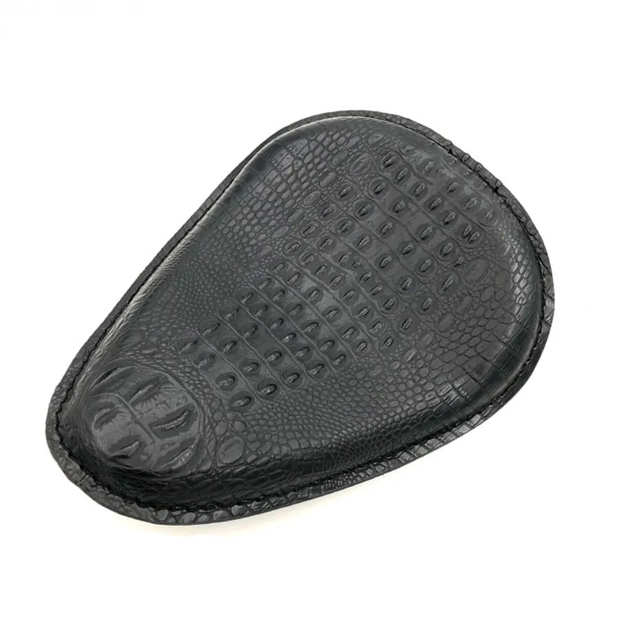 Retro Black/Brown Crocodile Leather Style Solo Seat For Harley Sportster XL 883 Chopper Bobber Custom Motorcycle Cafe Racer |