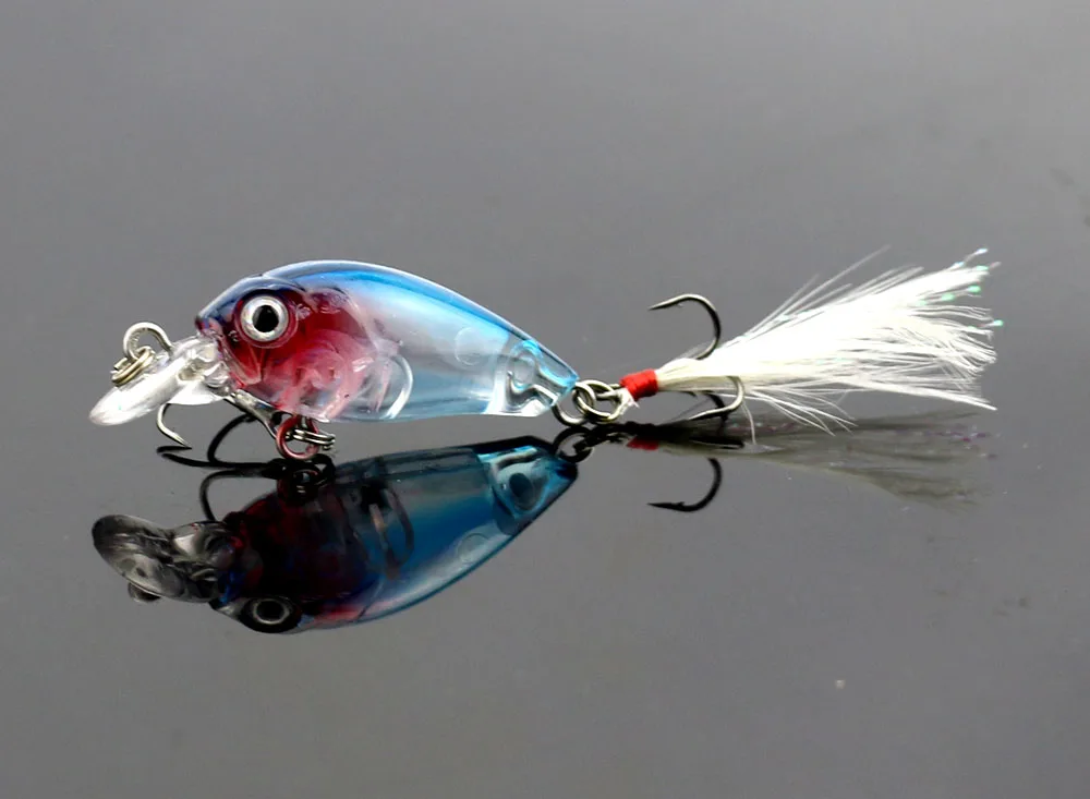 

200PCS mini crankbait Fishing lures 4.5cm/4G plastic hard crank bait artificial lure fish pesca hooks fishing tackle