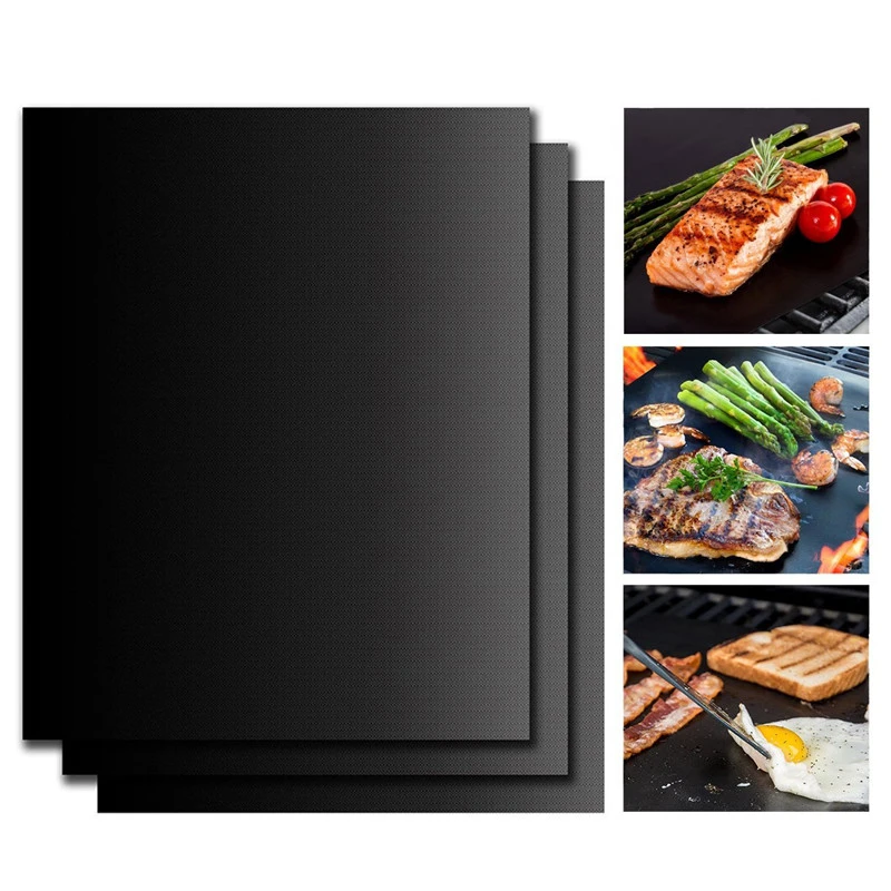 1PC Black Аксессуары для гриля, антипригарный тефлоновый коврик для барбекю, жаростойкий легко Очищаемый пылезащитный коврик для барбекю, сетка для барбекю, аксессуары для барбекю - Цвет: 1PC Black