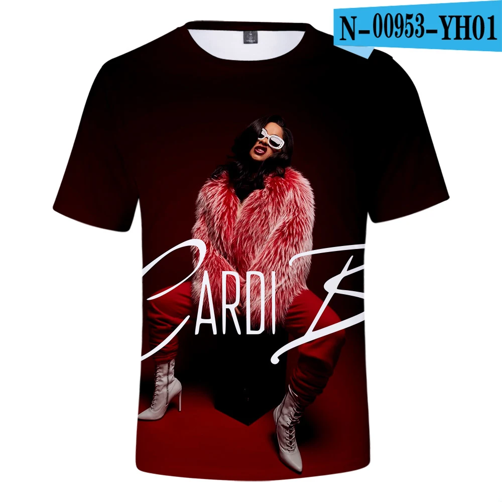 1 LUCKYFRIDAYF Забавные милые 3d футболки Rapper Cardi B Модные мужские и женские футболки Топы с коротким рукавом 3D футболки толстовки - Цвет: 1