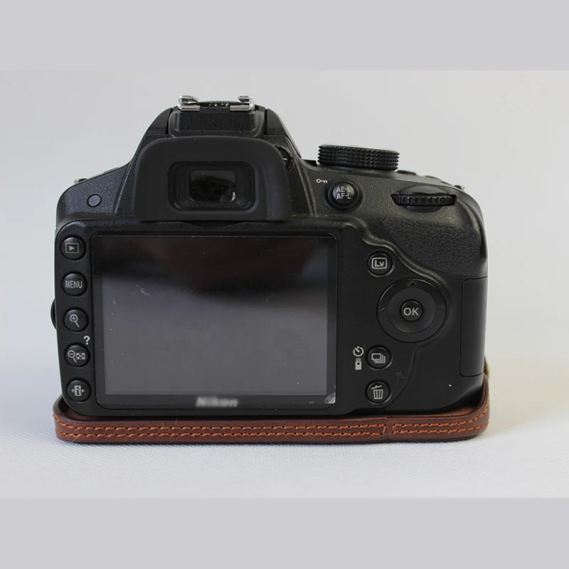 Чехол из искусственной кожи с полукорпусом для Nikon D3200 D3300 D3400 DSLR камера сумка