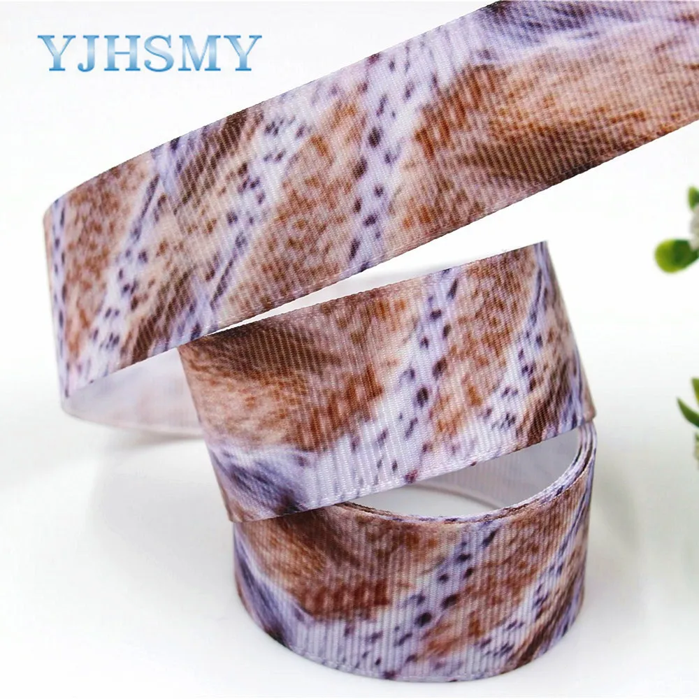 Лента с цветочным принтом YJHSMY 1712083 25 мм 10 ярдов|flower ribbon|10 yarddiy handmade |