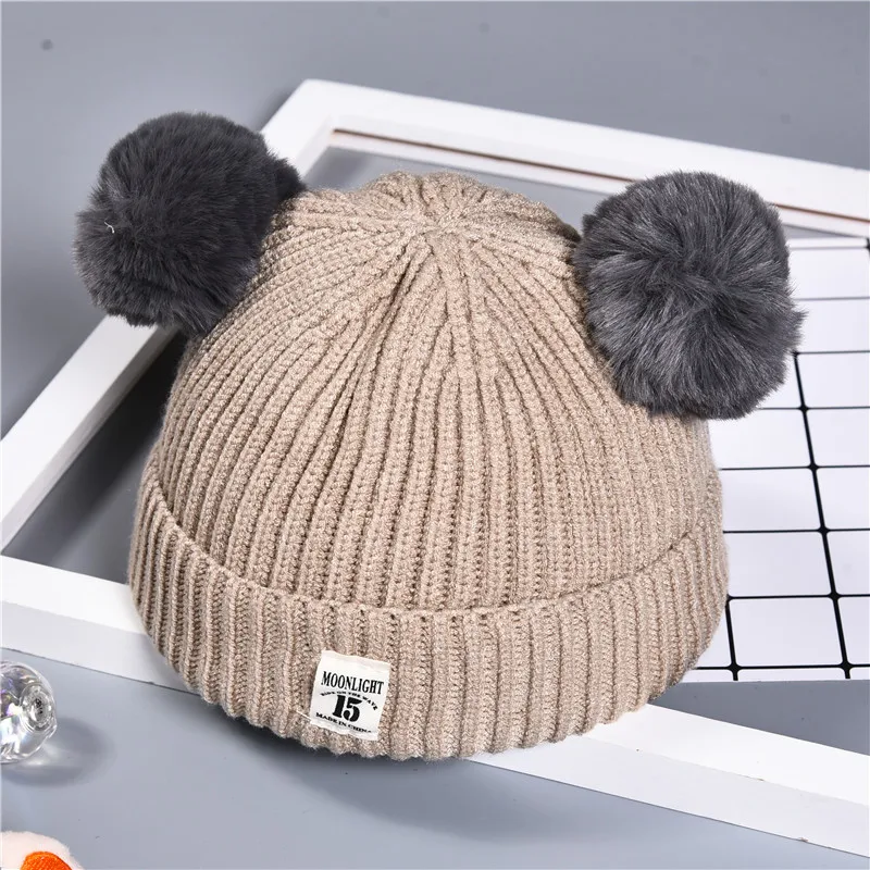 5 цветов зимняя детская шапка Теплая Зимняя шерстяная для малышей вязаная