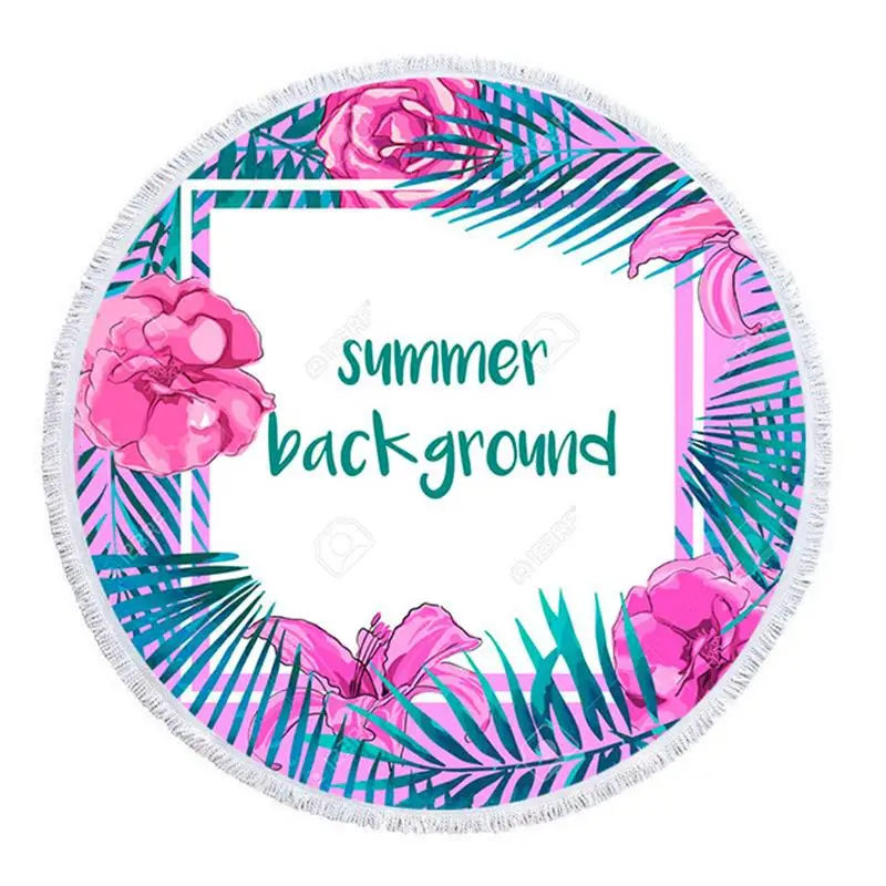 Любовь розовый летний фон круглые пляжные полотенца кисточки микрофибра банные