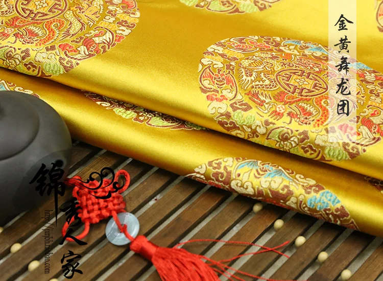 Brocade cloth costume festive packaging decoration mahogany sofa cushion pillow fabric dragon group/100cm*75cm | Дом и сад