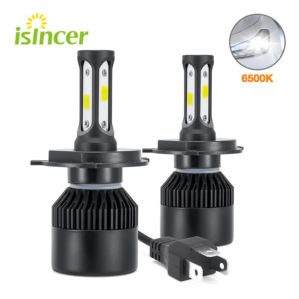 2 X H4 фар автомобиля 100W 10000LM H11 H1 9006 H7 светодиодный фары комплект высокий низкий
