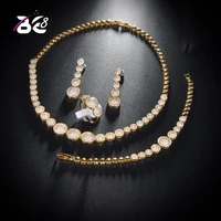 be 8 fashion luxury jewelry set with aaa cubic zircon round shape woman copper wedding acessories jewelry sets bijoux femme s147