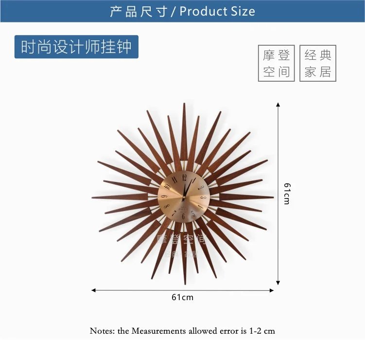 Новый стиль деревянные настенные часы/тишина часы 61 см|wall wood clock|style clockwooden wall clock |