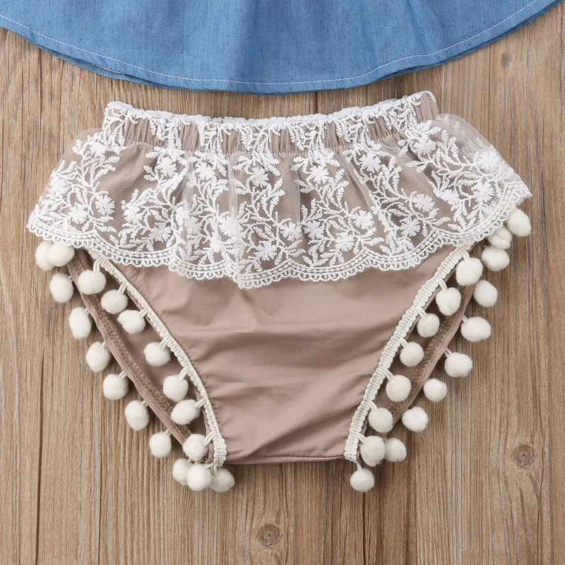 Новая модная одежда Pudcoco для новорожденных девочек летние джинсовые топы без