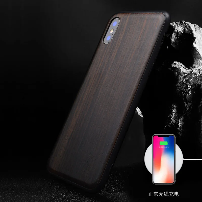 2020 Новый чехол для iPhone XS Max черное дерево X резной ТПУ бампер деревянный XR|Бамперы|