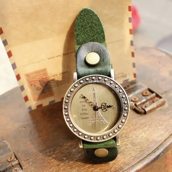 French Paris fashion golden face eiffel watches women leather band wholesale dropship hot sale|dropship free|leather necklaces for boysdropshipping