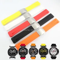 t rrce expert black silicone rubber strap t048 watch band for t048417a 21mm