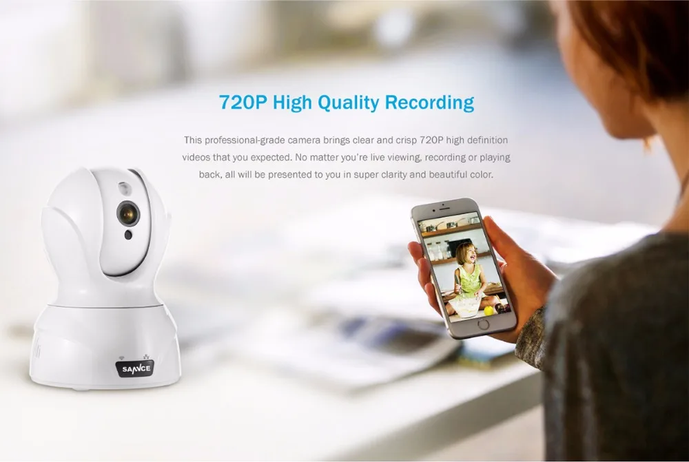 SANNCE 720P Wi-Fi камера безопасности IP камера 1.0MP беспроводная Wi-Fi аудио домашняя камера видеонаблюдения детский монитор HD мини CCTV камера
