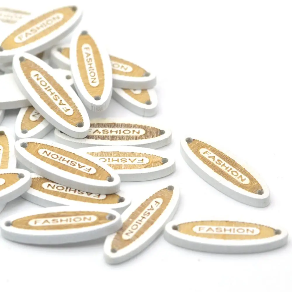 50 шт. белые модные резные деревянные пуговицы KALASO этикетки ручной работы для